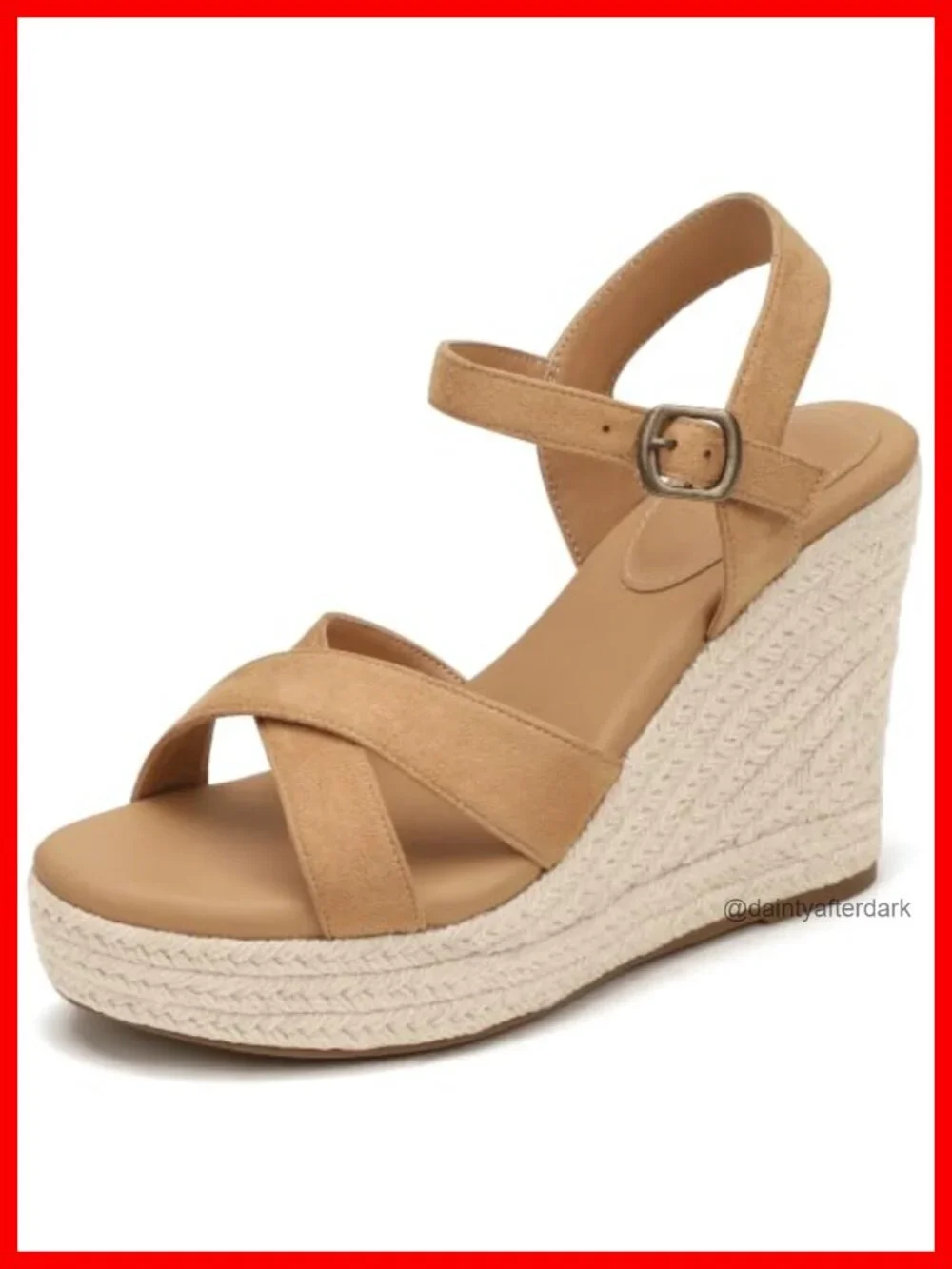Espadrille Platform Wedge Sandals for Women Strappy Ankle Buckle